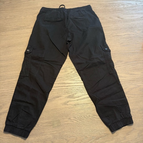 Banana Republic Black Pull On Waist Cargo Pocket Crop Joggers Sz Small Y2K Punk - Picture 8 of 11